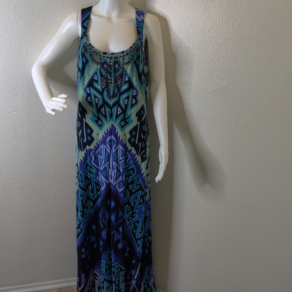 New Donna Morgan long peacock dress - Picture 5 of 8